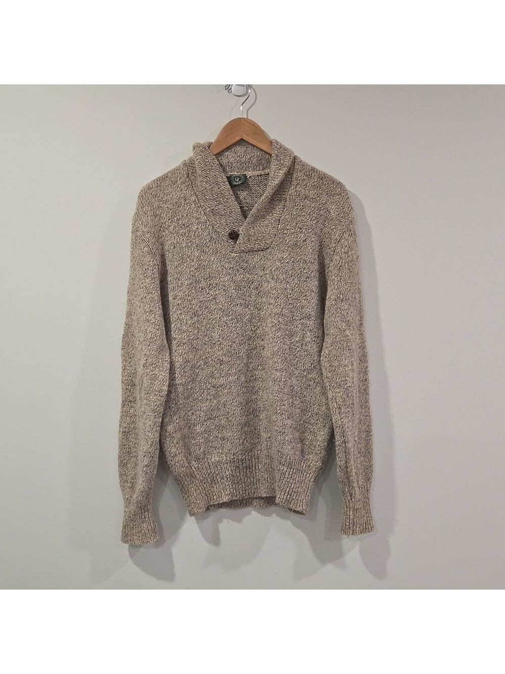 Retro 90's Oatmeal/Taupe Wool Blend Cabincore/Ralphcore/Normcore Preppy Sweater